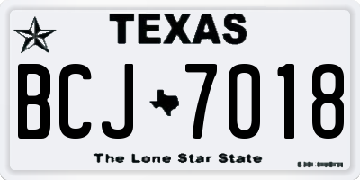 TX license plate BCJ7018