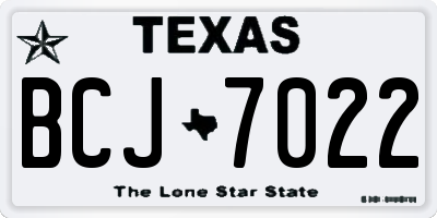 TX license plate BCJ7022