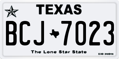 TX license plate BCJ7023