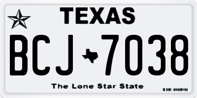 TX license plate BCJ7038