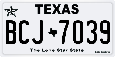 TX license plate BCJ7039