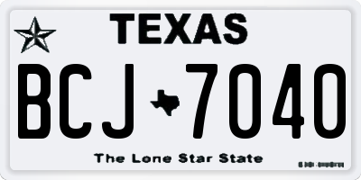 TX license plate BCJ7040