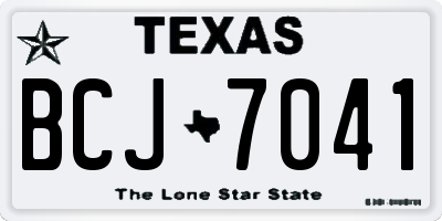 TX license plate BCJ7041
