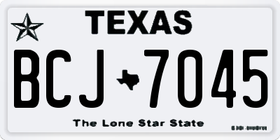 TX license plate BCJ7045