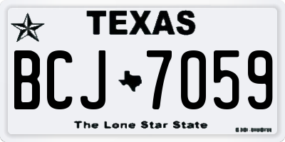 TX license plate BCJ7059