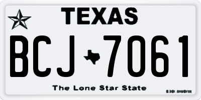 TX license plate BCJ7061