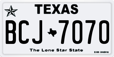 TX license plate BCJ7070