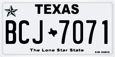 TX license plate BCJ7071