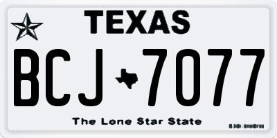 TX license plate BCJ7077