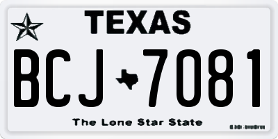 TX license plate BCJ7081