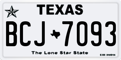 TX license plate BCJ7093