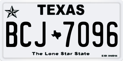 TX license plate BCJ7096