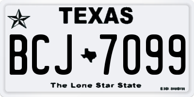 TX license plate BCJ7099