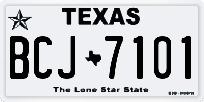 TX license plate BCJ7101