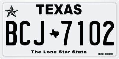 TX license plate BCJ7102