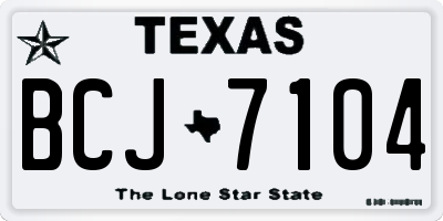 TX license plate BCJ7104