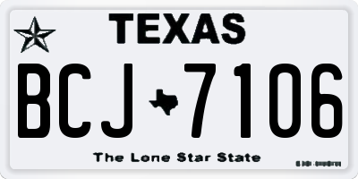TX license plate BCJ7106