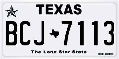 TX license plate BCJ7113