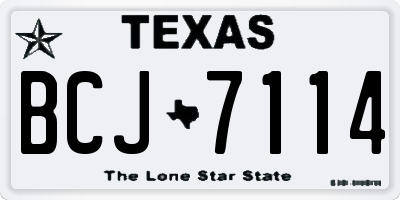 TX license plate BCJ7114