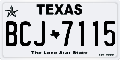 TX license plate BCJ7115