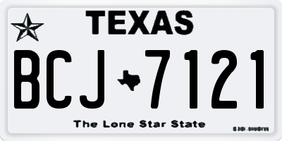 TX license plate BCJ7121