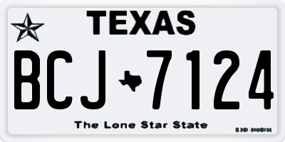 TX license plate BCJ7124