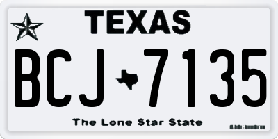 TX license plate BCJ7135
