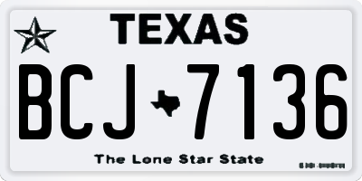 TX license plate BCJ7136