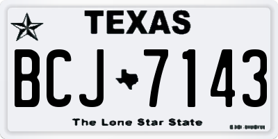 TX license plate BCJ7143