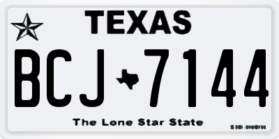 TX license plate BCJ7144