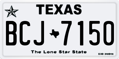TX license plate BCJ7150