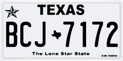 TX license plate BCJ7172