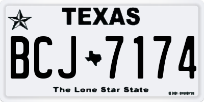 TX license plate BCJ7174