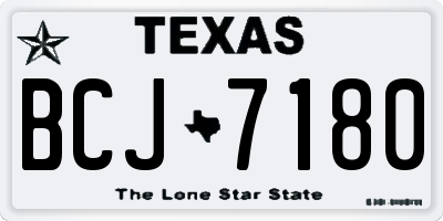 TX license plate BCJ7180