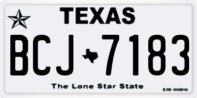 TX license plate BCJ7183
