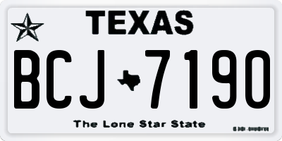 TX license plate BCJ7190