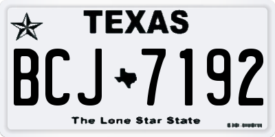 TX license plate BCJ7192