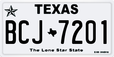 TX license plate BCJ7201