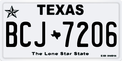 TX license plate BCJ7206