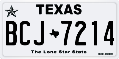 TX license plate BCJ7214