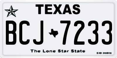 TX license plate BCJ7233