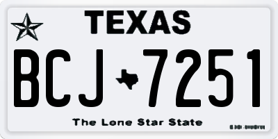 TX license plate BCJ7251