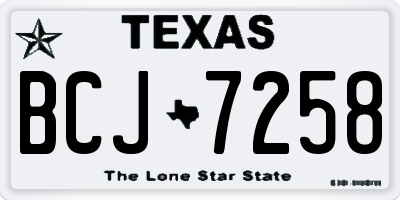 TX license plate BCJ7258