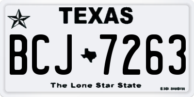 TX license plate BCJ7263