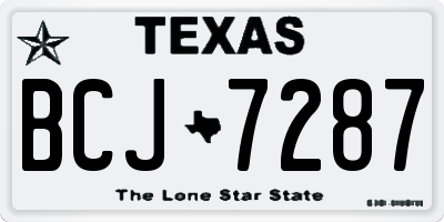 TX license plate BCJ7287