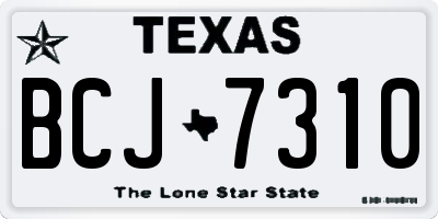 TX license plate BCJ7310