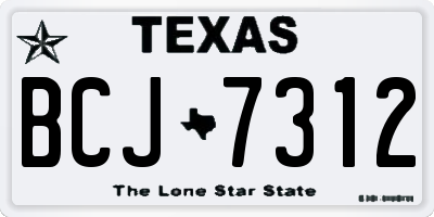 TX license plate BCJ7312