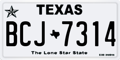 TX license plate BCJ7314