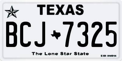 TX license plate BCJ7325