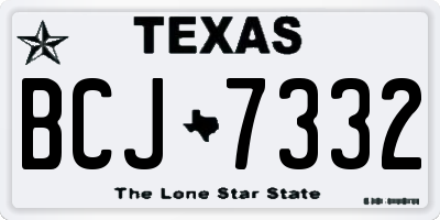 TX license plate BCJ7332